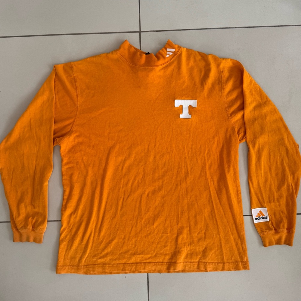 UNIQUE Adidas Vibrant Orange Crewneck with Logo Patch